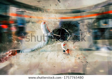 Similar – A woman disposes of red bin liners in the residual waste garbage can