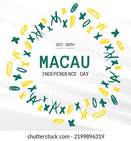 Composition of macau independence day text over shapes on white background. Macau independence day and celebration concept digitally generated image. - Powered by Shutterstock