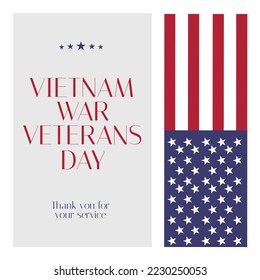 Composition of national vietnam war veterans day text over flag of usa. National vietnam war veterans day and celebration concept digitally generated image. - Powered by Shutterstock