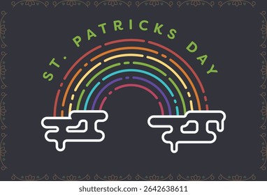 Composition of st patricks day text over rainbow. St patricks day and celebration concept digitally generated image.