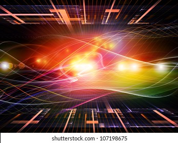 Composition Of Technological And Abstract Design Elements Suitable As A Backdrop For The Projects On Digital Media, Signal Processing And Communication Technologies