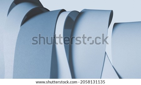 Composition with wavy elements, architectural concept, 3d illustration