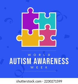 Composition of world autism awareness week and puzzle pieces. World autism awareness week and learning difficulties concept. - Powered by Shutterstock