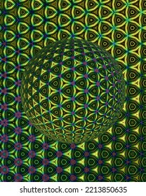 Compound Eye 3D Illustration, Insect Eyes, 3d Globe Effect.