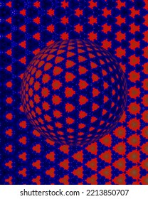 Compound Eye 3D Illustration, Insect Eyes, 3d Globe Effect.