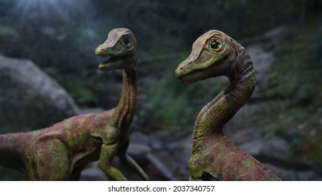 Compsognathus Longipes, Dinosaurs From The Late Jurassic Period, 3d Paleoart Render