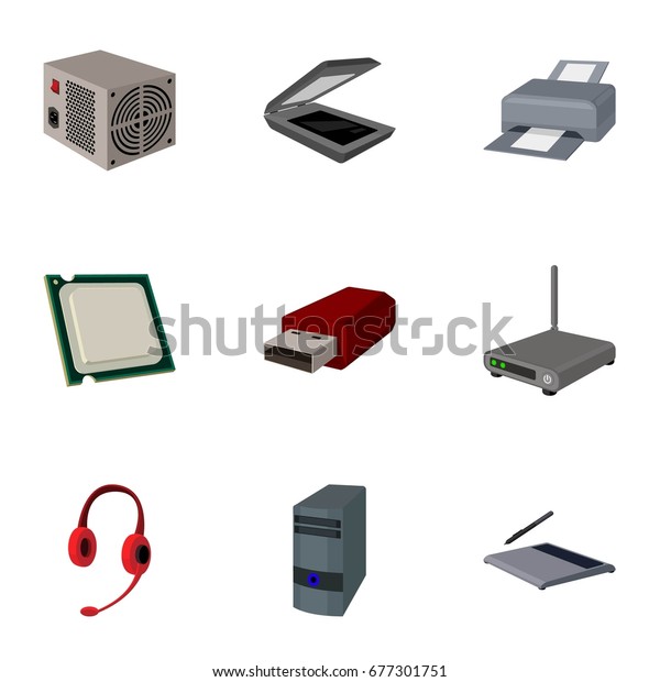 Computer Accessories Headphones Computer Parts Accessoriespersonal Stock Illustration 677301751