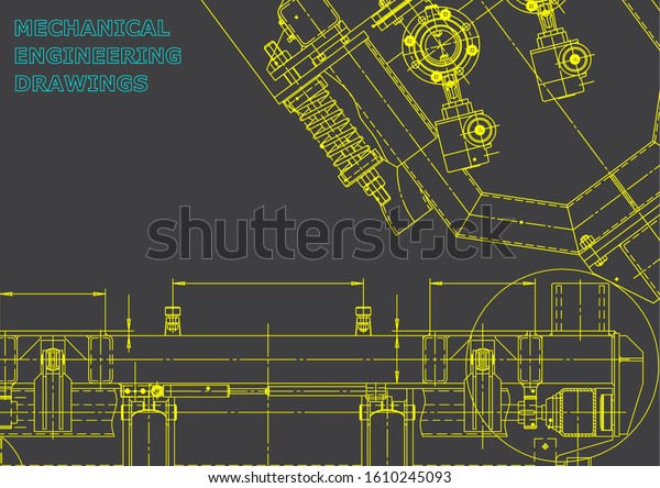 Computer\
aided design systems. Technical illustrations, backgrounds.\
Mechanical engineering drawing. Machine-building industry.\
Instrument-making drawings. Blueprint.\
Gray