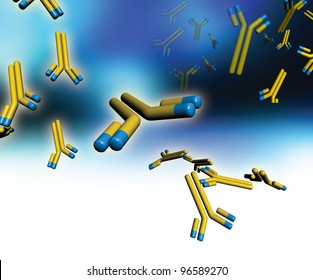 Computer artwork of monoclonal antibodies