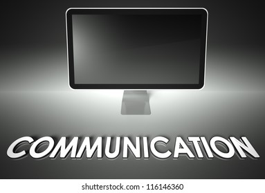 Computer blank screen with word Communication, copyspace