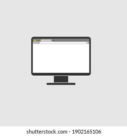 Computer With Browser Screen Icon
