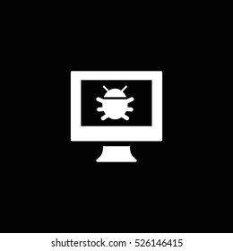 Computer Bug Icon On White Background Stock Illustration 526953031