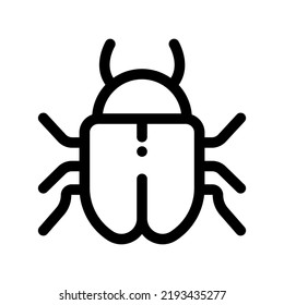 Computer Bug Outline Icon. Software Bug Or Program Bug Illustration