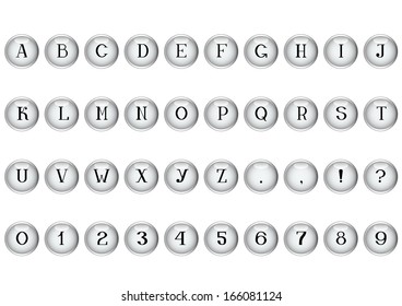 Computer Button Letters Alphabet Stock Illustration 166081124 ...