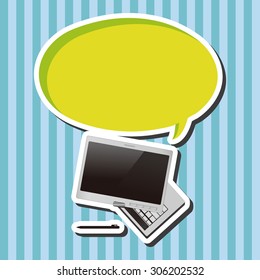 computer, cartoon speech icon