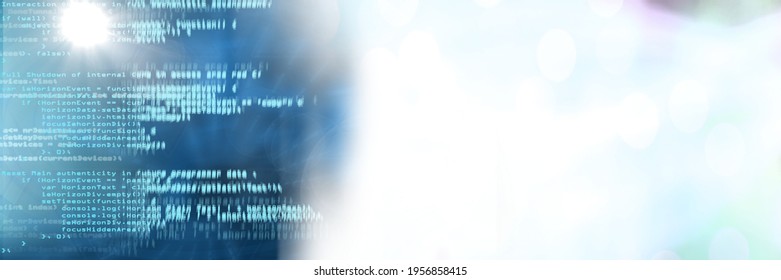 Computer code processing against black and green background, program coding and technology concept. digitally generated image.