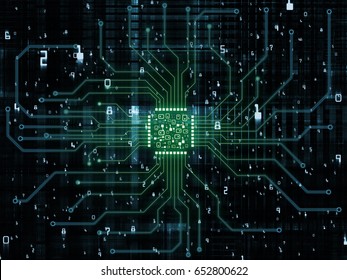 Computer Connection Series Design Composed Cpu 스톡 일러스트 661678525 ...