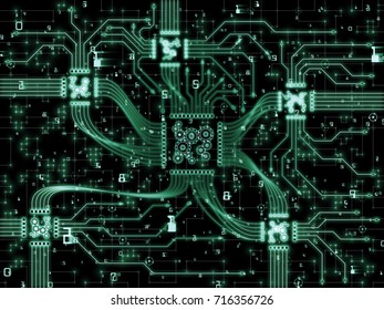 Computer Connection Series Design Composed Cpu: ilustrações stock ...