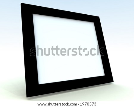 A computer created picture frame with a plane background.