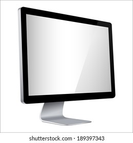 computer display side isolated on white background