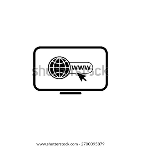 Computer domain icon. Outline computer domain icon for web design isolated on white background