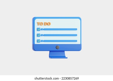 Computer electronic device 3d illustration