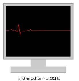 computer with flatline heart rhythm - computer death