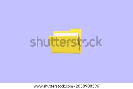 Computer folder isolated on purple background. 3D rendering.