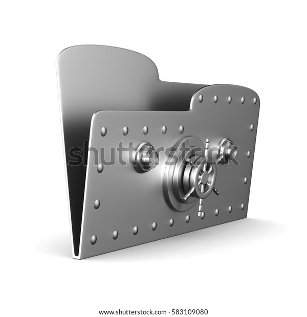 Computer Folder Lock On White Background Stock Illustration 583109080 Shutterstock