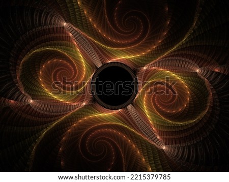 Computer generated 3D illustration, abstract fractal background for creative graphic design for postcards, wallpaper, banner with dark background