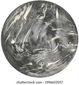 computer generated 3d image of planet Mercury isolated on white.