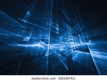 Computer generated abstract tehnology 3D illustration. Three-dimensional 3D fractal, texture