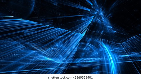 Computer generated abstract tehnology image. Three-dimensional 3D fractal texture