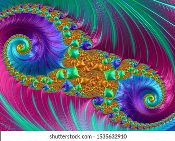 Computer generated Fractal design. A fractal is a never-ending pattern. Fractals are infinitely complex patterns that are self-similar across different scales.