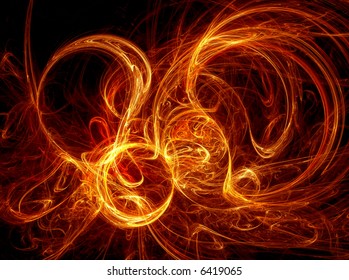 Computer generated fractal fire circle (high resolution)