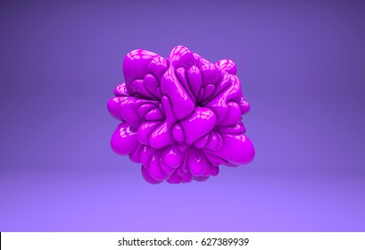 Computer generated geometric illustration. 3D rendering . Colored 3d abstraction.