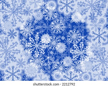 computer generated illustration of snowflakes background