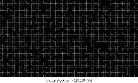 Computer generated small cubes from thin lines. 3d rendering abstract geometry backdrop