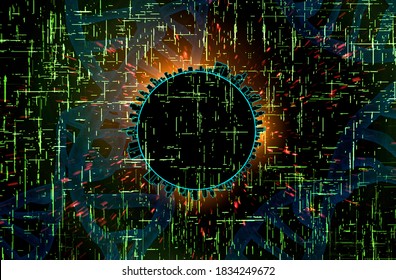 Computer generated three-dimensional matrix simulation of reality 3D Illustration