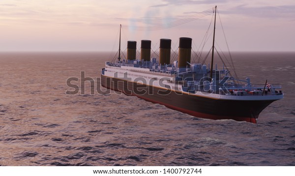 Computer Generated Titanic Ship 3d Render Stock Image - titanic ship 3d model free download