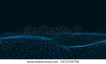 Computer geometric digital connection structure. Business inteligence technology background. Binary code algorithms deep learning. Abstract 3D rendering. Artificial intelligence