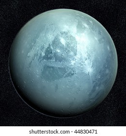 A computer graphic rendering of Pluto