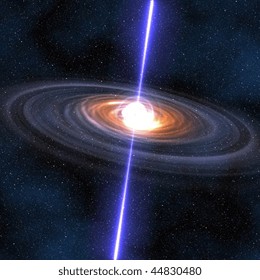 A computer graphic rendering of a pulsar