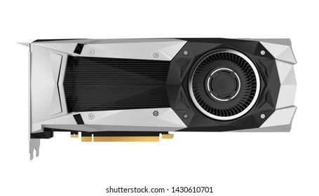 Computer Graphics Card Isolated. 3D Rendering