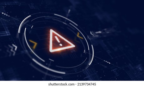 Computer Hacked, System Error, Virus, Cyber Attack, Malware Concept. Danger Symbol - 3d Rendering.