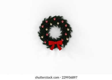 Computer Illustration Of Christmas Decoration Isolated On White Wall