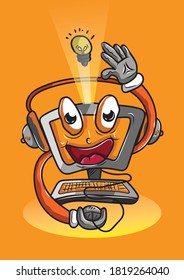 computer. Illustration decorative background design
