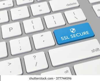 Computer key showing the word ssl secure with icon