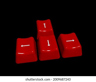 Computer Keyboard  Arrow Keys 3d Illustration