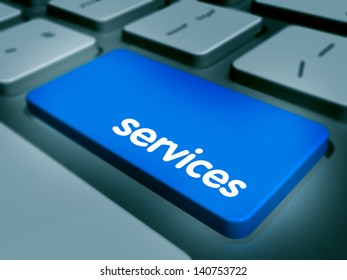 Computer keyboard key labeled services